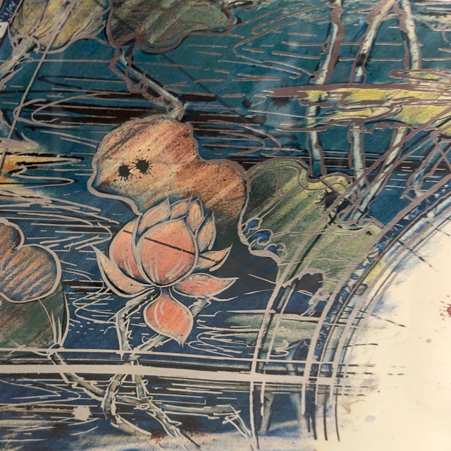 Wood Relocation Super Sale! Limited Edition "Lotus Fan" Print by William Gatewood For Sale - Image 7 of 10