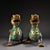 Asian Pair of Antique Gilt Cloisonné Guardian Lion Figurines, 2000g Total For Sale - Image 3 of 8