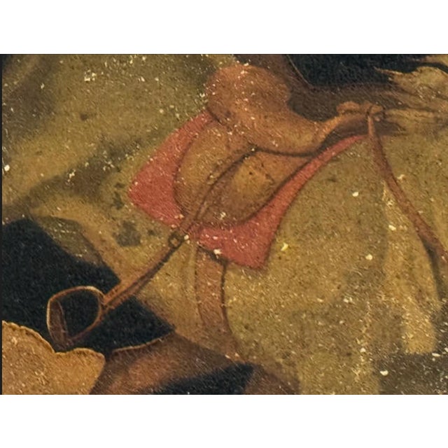 Large sled in wood and wrought iron. lacquered and decorated. Sled in excellent condition and complete with bars for...