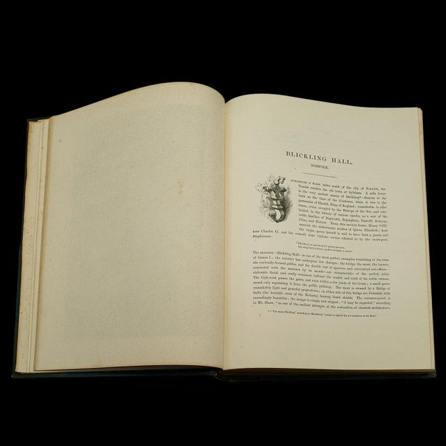 1858's Large Antique Book of Baronial Halls Volume 1 For Sale - Image 4 of 12
