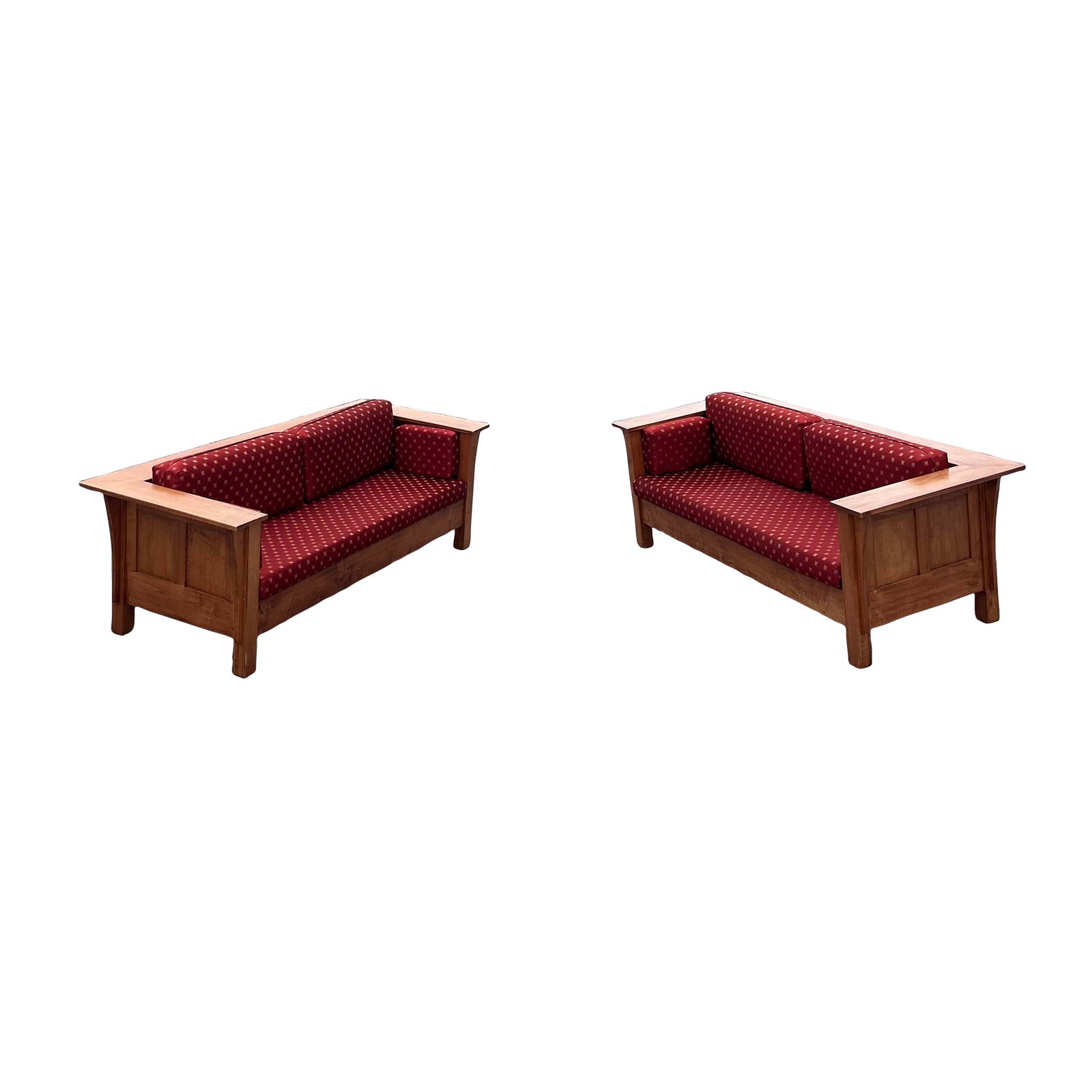 Late 20th Century Mission Style Sofas in the Manner of Stickley a