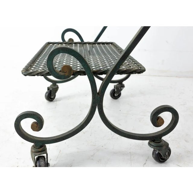 Black French Iron Table Trolley Console with Wheels, 1960s For Sale - Image 8 of 10