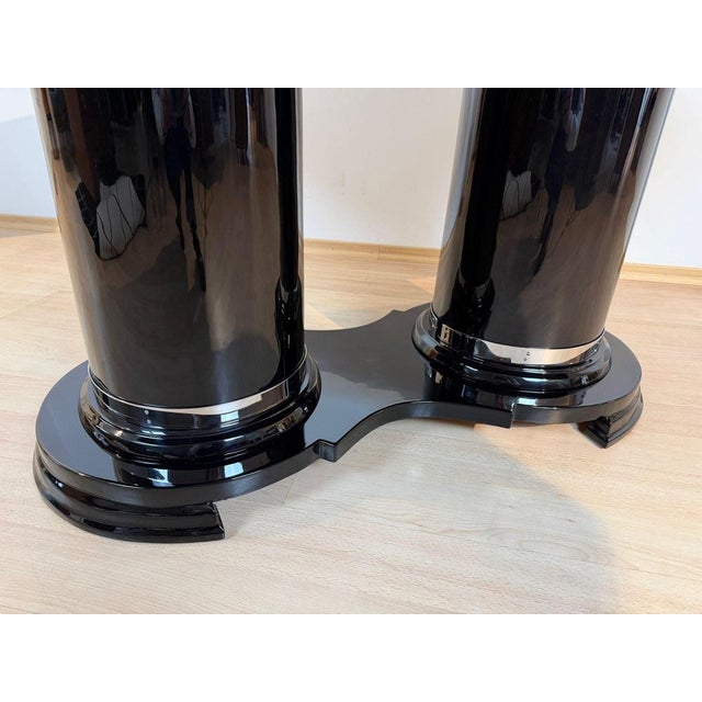 Art Deco Dining Table in Black Piano Lacquer and Metal, 1930 For Sale - Image 6 of 18