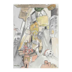 1950s Ivy Attwell Volos Greece Watercolor