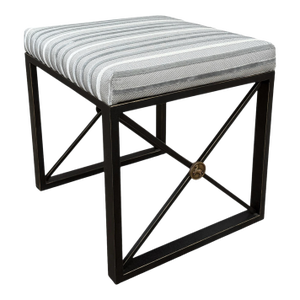 Modern Bench by Port 68 With Silk Stripe Fabric