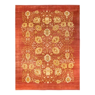 Eclectic, One-of-a-Kind Hand-Knotted Area Rug - Orange, 11' 8" x 14' 9" For Sale
