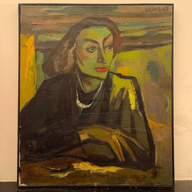 Luc Perot, Colette Woman Wearing, 1947, Oil on Canvas For Sale - Image 12 of 12