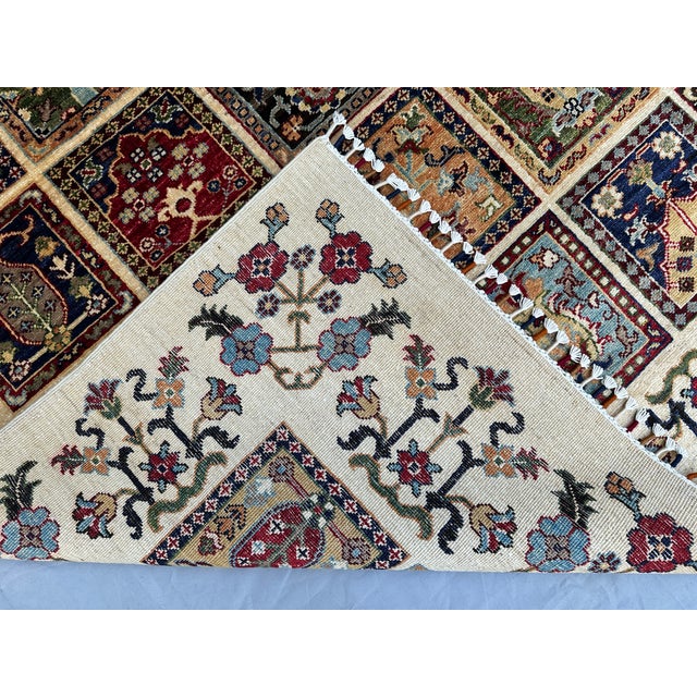 Hand-Knotted Afghan Bakhtiari Panel Garden Wool Area Rug - 8'1" X 11'5" For Sale - Image 14 of 16