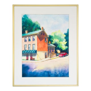 Corner House and Car - Tomoko Parry, C. 1990s For Sale