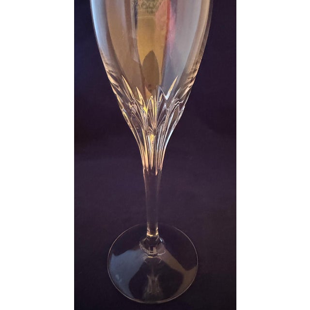 1990s Clear Vintage Noritake "Turning Point" Blown-Crystal Champagne Stemware- Set of 5 For Sale - Image 5 of 7