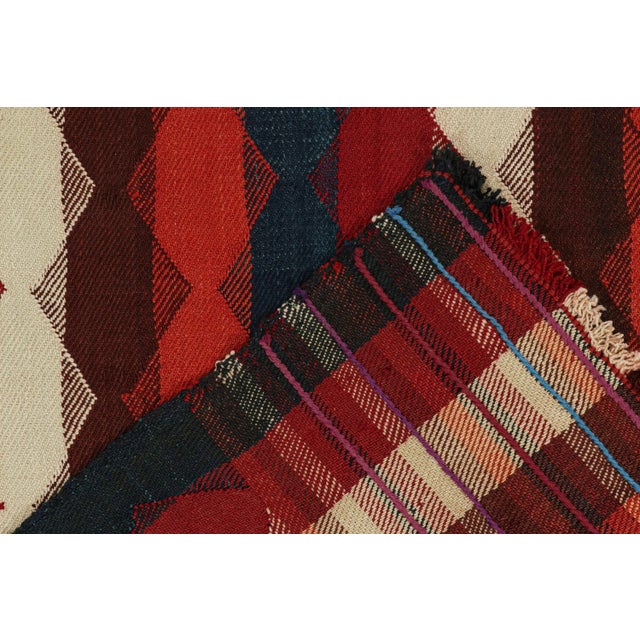 Textile 1950s Vintage Persian Kilim Runner With Stripes and Geometric Patterns by Rug & Kilim For Sale - Image 7 of 8