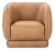 Tan Leather Modern Accent Chair For Sale