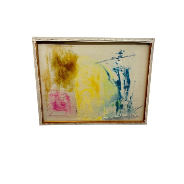 1980s Pair of Oversized Jack Compton Colorful Abstract Mixed Media Paintings on Canvas 60x46" For Sale - Image 17 of 17