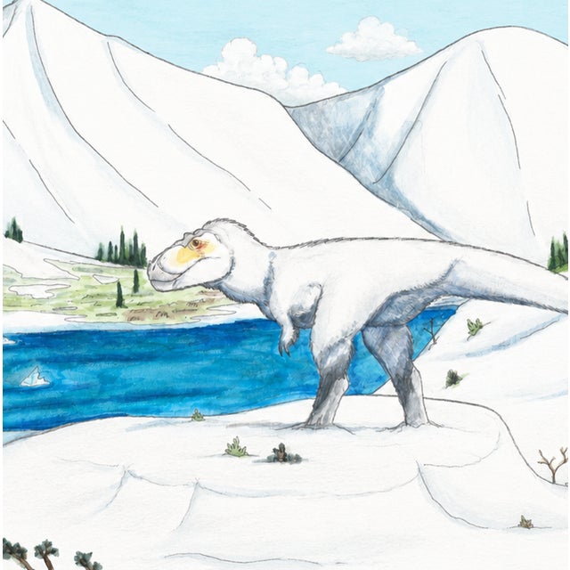 Not Yet Made - Made To Order Atelier Aria Lumae Kai Hanna Van Wouden Nanuqsaurus Hoglundi Glacial Tyrant Original Watercolor Fine Art Cotton Rag Gallery Board Print 28 X 24 For Sale - Image 5 of 17