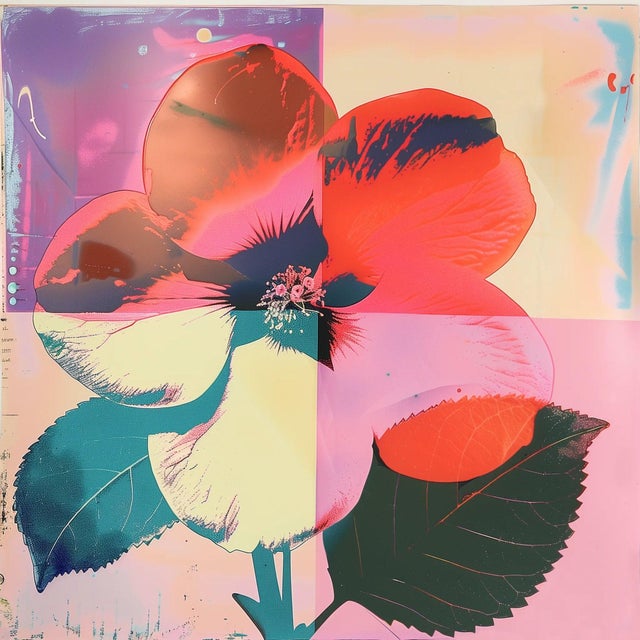 Set of 4 Framed Botanical Photograph Prints — Pop Art Flowers No. 2 For Sale - Image 6 of 10
