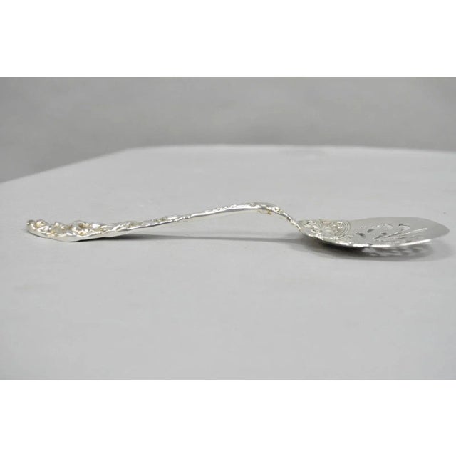 Metal Antique Art Nouveau Sterling Silver Tomato Server With Floral Repousse For Sale - Image 7 of 11