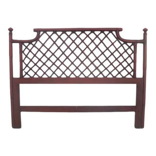Ficks Reed Pagoda Rattan Lattice Full Headboard For Sale