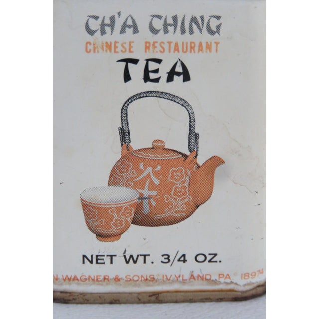 John Wagner and Sons Small Empty Tea Tin for Cha Ching Chinese Restaurant 4925b For Sale - Image 4 of 12