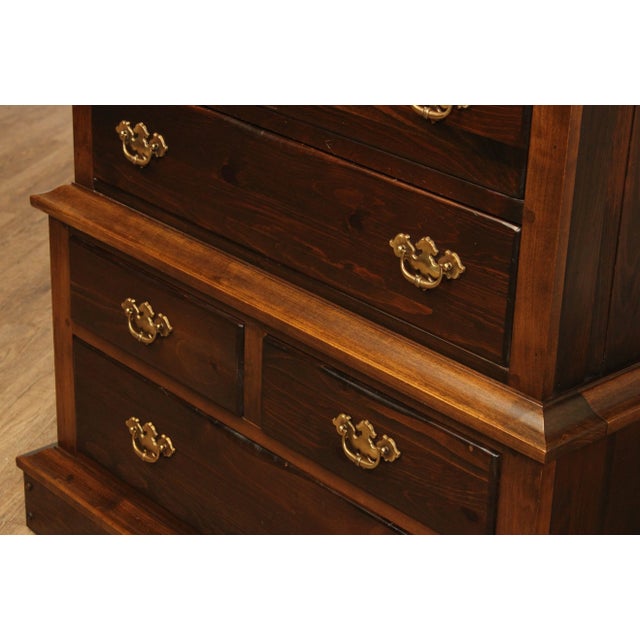 Vintage Pennsylvania House Solid Pine Chest on Chest For Sale - Image 11 of 12
