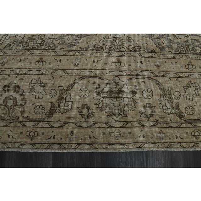 1970s Vintage Persian Handmade Wool Cotton Beige Area Rug For Sale In San Francisco - Image 6 of 11