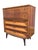Wood Mid Century Modern Vintage Tall Dresser High Boy in Albert Parvin Style Sculpted Design For Sale - Image 7 of 8