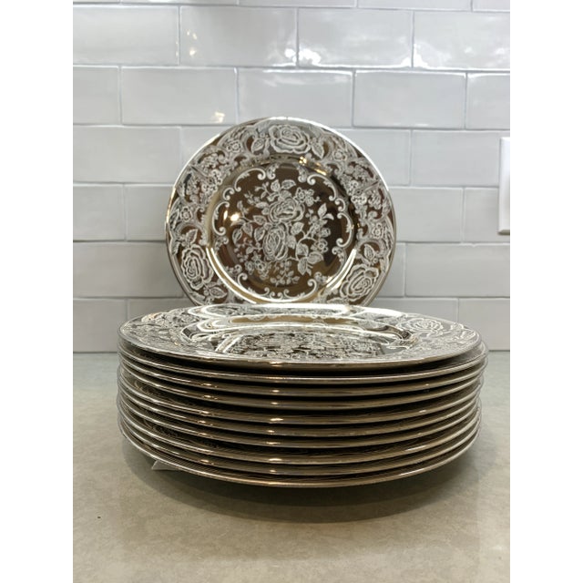 Ceramic Lusterware Plates- Johnson Bros “Brighton” Plates - Set 10 For Sale - Image 7 of 8