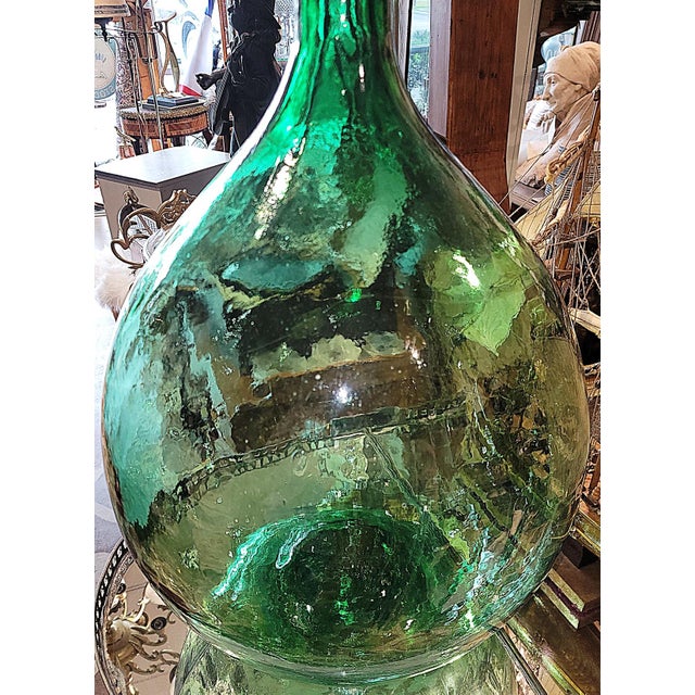 Large Antique Demijohn Carboy Hand Blown Bottle For Sale In West Palm - Image 6 of 6