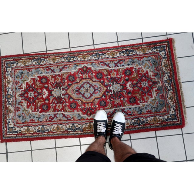 1970s, Handmade Vintage Persian Hamadan Rug 2.2' X 4.7' For Sale - Image 4 of 11