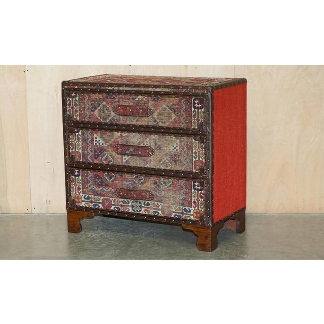 Royal House Antiques is delighted to offer for sale this very rare and highly collatable Victorian brown leather and Kilim...