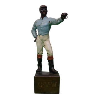 c.v. Whitney Hand Painted Jockey Paperweight For Sale