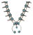 Vintage Navajo Silver and Turquoise Squash Blossom Necklace For Sale