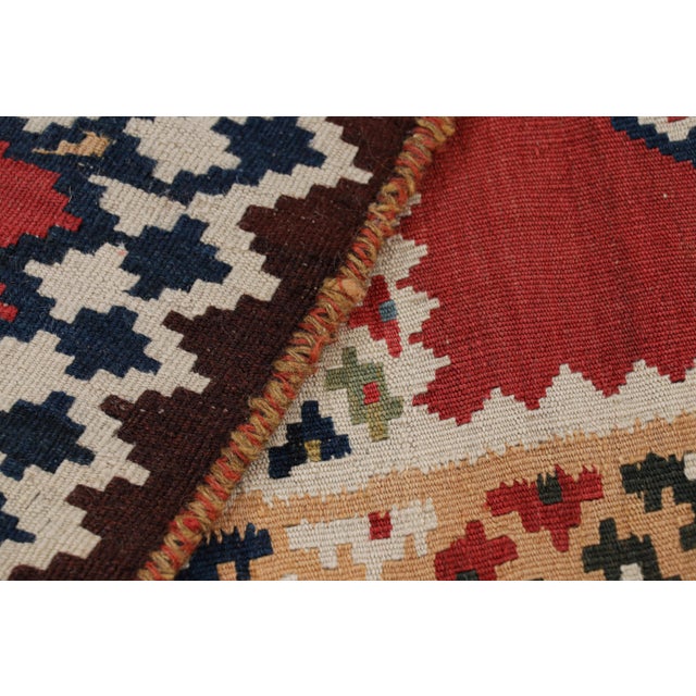 Vintage Kilim in Red With Polychromatic Geometric Patterns, From Rug & Kilim For Sale In New York - Image 6 of 7
