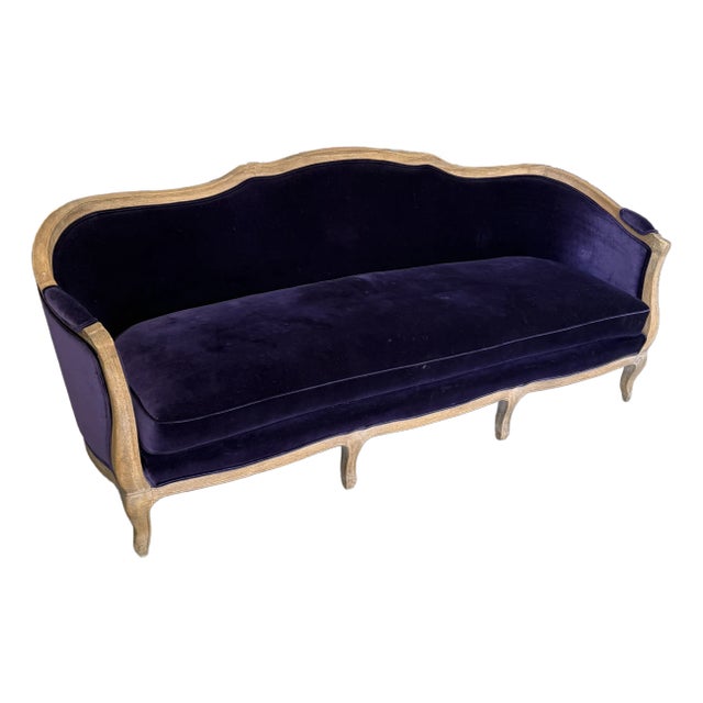 Silvia Sofa in Schumacher Velvet For Sale