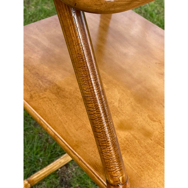 1950s Rattan Bentwood Staggered Tier Side Table For Sale - Image 4 of 10