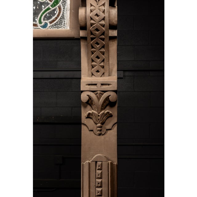 Gothic 1960s Monumental Gothic Revival Stained Glass Bar Front For Sale - Image 3 of 11
