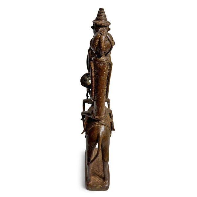Mid 20th Century Old African Vintage Bronze Dogon Camel Rider Sculpture Mali For Sale - Image 5 of 11