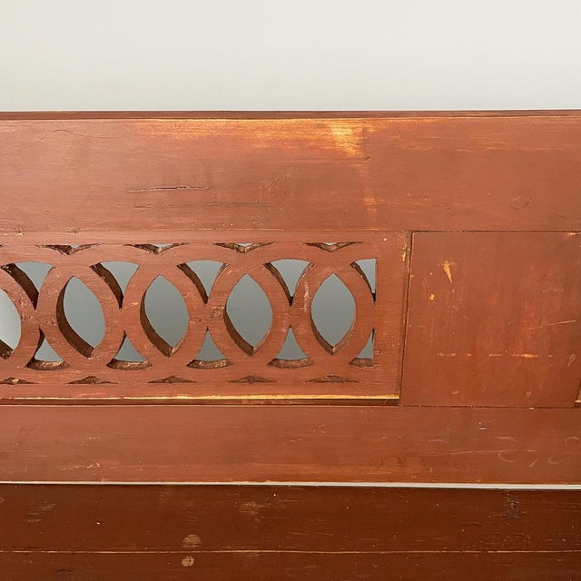 Art Deco Italian Bench in Red Wood, 1930s For Sale - Image 11 of 18