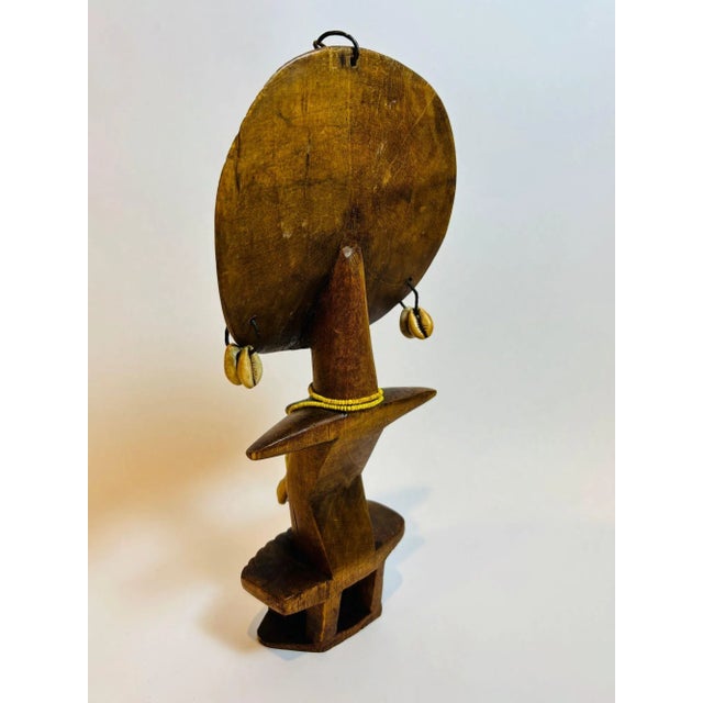 Brown Ashanti Akua’ba Fertility Figure With Cowrie Shells, Ghana, Circa 1930 For Sale - Image 8 of 12