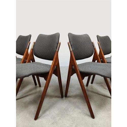 1960s Vintage Scandinavian Dining Chairs from Olav Houg, 1960s, Set of 4 For Sale - Image 5 of 9