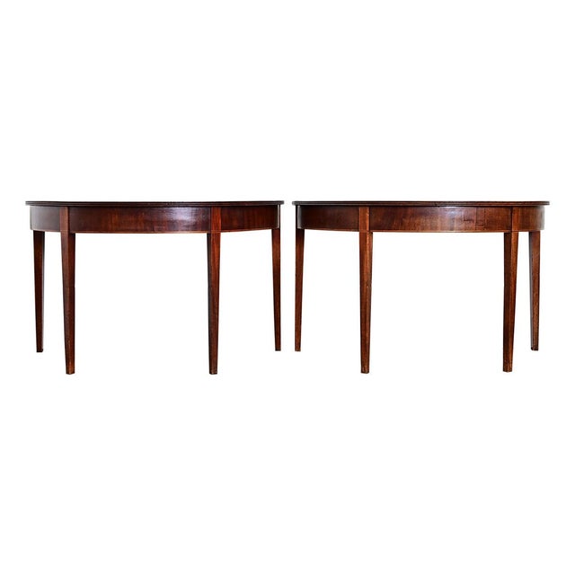 Pair of 19th Century English Mahogany Console Tables For Sale - Image 9 of 17