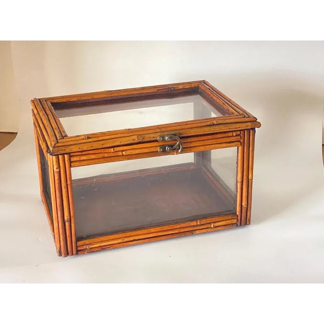 Wood Brown Faux Bamboo Rectangular Tissue Box, France, 1940s For Sale - Image 7 of 9