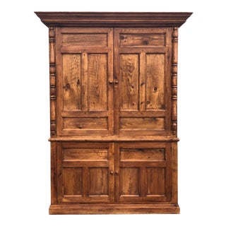 Rustic Pine Farmhouse Media Armoire. For Sale