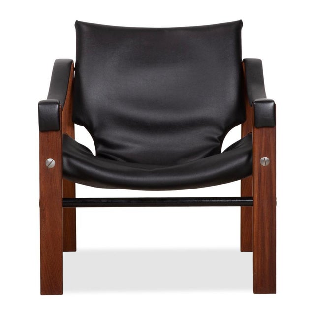 Vintage Leather and Wood Safari Armchair by Maurice Burke for Arkana For Sale - Image 12 of 13