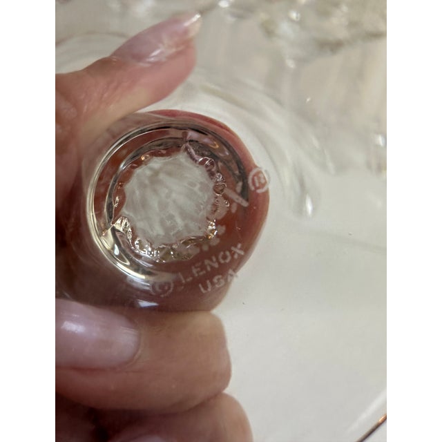 Vintage 1970s Lenox "Autumn" Pattern Set of Fifteen (15) Crystal Wine Glasses With Gold Band Encrusted 7.5" High - Set of 15 For Sale - Image 9 of 17