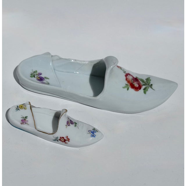 Victorian Meissen Porcelain Slippers, Set of 2 For Sale - Image 3 of 8