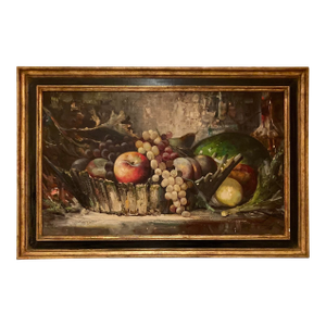 Basket of Fruits Still Life - Oil on Canvas