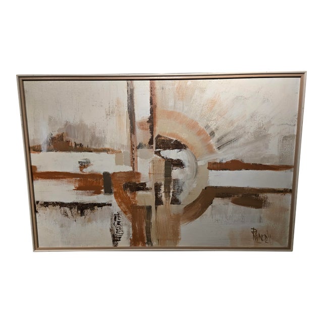 70's Lee Reynolds Burr Mod Abstract Painting For Sale