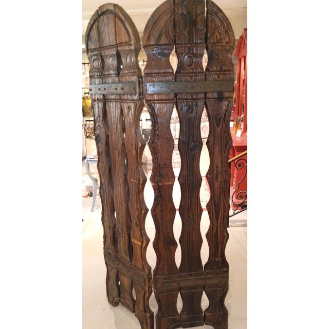 Witco Midcentury Modern Wood Brutalist Room Divider For Sale In Philadelphia - Image 6 of 11