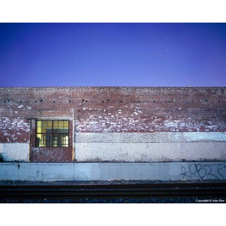 Contemporary Night Photograph "Brick Wall" by John Vias For Sale