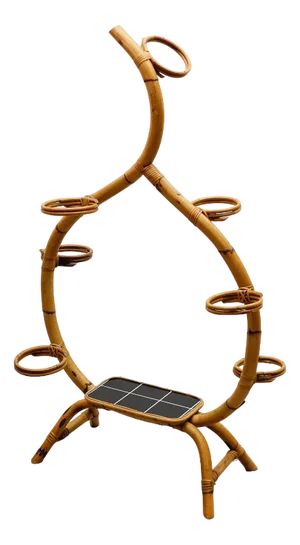 Italian Bamboo Plant Etagere, 1950s